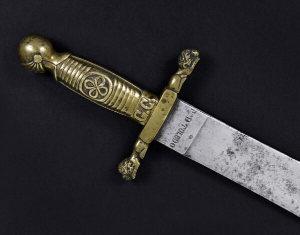 Machete de la Guardia Civil, modelo 1859. España, marcado "AÑO DE 1859" (fabricación inicial).