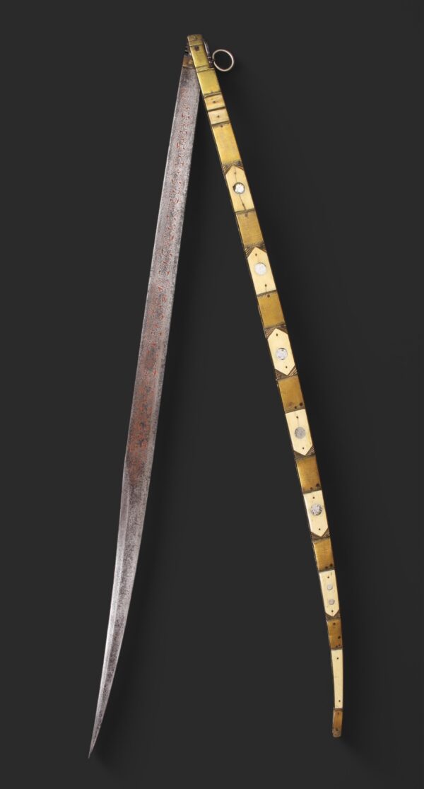 Gran navaja de "Espejillos", abierta 170 cm. Leyendas varias. Firmada José Portero, Albacete año 1878